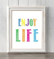 Enjoy life poster. Dorm room decor. Motivational,  Inspirational